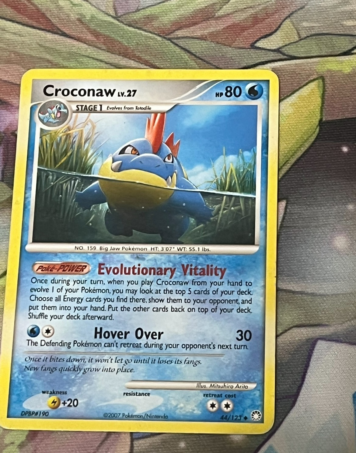 Croconaw  44/123 2007  Mysterious Treasures Pokemon Card LP/NM