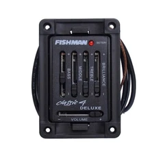 Fishman Classic 4 Deluxe Preamp PreAmplifier Pickup EQ Tuner for Acoustic Guitar