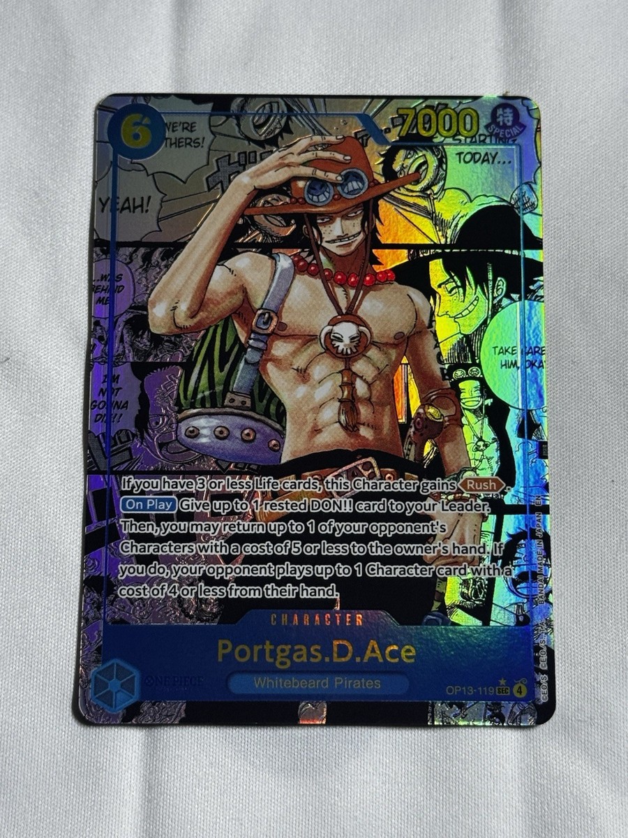 One Piece TCG English Portgas.D.Ace Secret Rare Manga OP13-119 | eBay