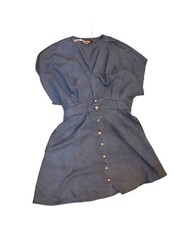 Quince Vintage Wash Tencel Button Front Dress, Size L NWT