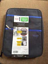 Five Star Carry-All Zipper Binder: 375 sheet capacity Black w/blue 13x10x1  