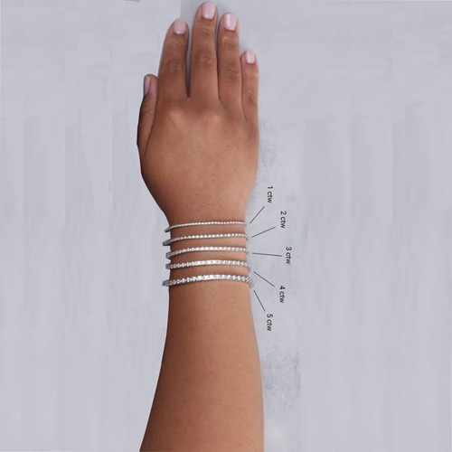 1,87 ct. Brazalete de tenis de diamantes CVD de corte redondo cultivado en laboratorio de oro amarillo de 14 k de 7" - Imagen 6 de 8