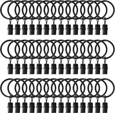50Pcs Stainless Steel Curtain Clips Metal Hanging Rod Hooks Window Shower Rings