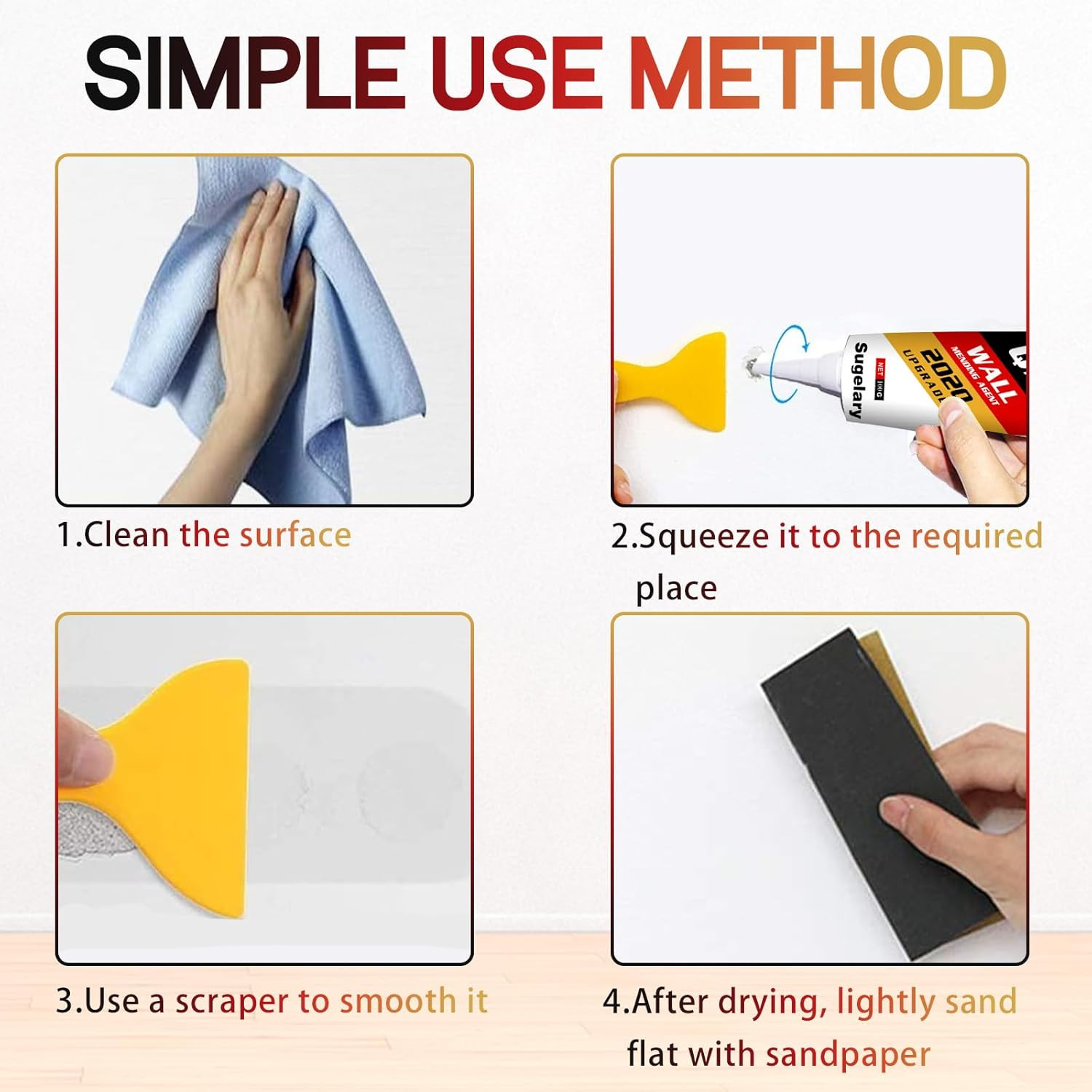 Drywall Patch Repair Kit with Scraper – Wall Spackle Paste for Holes, Plaster De