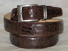 MENS GENUINE AUTHENTIC BROWN OSTRICH LEG BELT