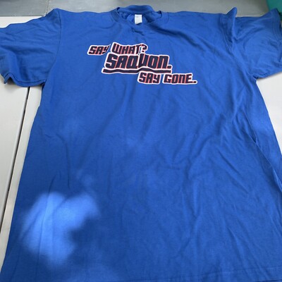 Say What? Saquon, Say Gone NFL NY Giants blue LARGE T Shirt #328