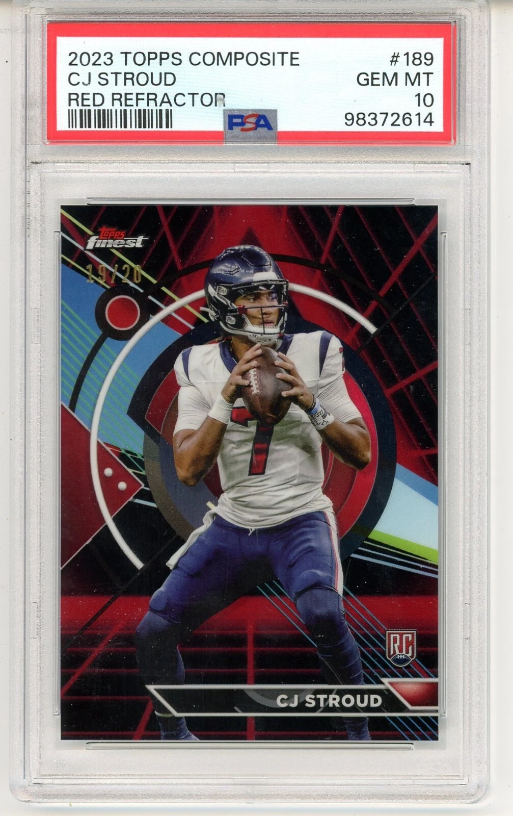CJ Stroud Topps Composite #189 Red Refractor