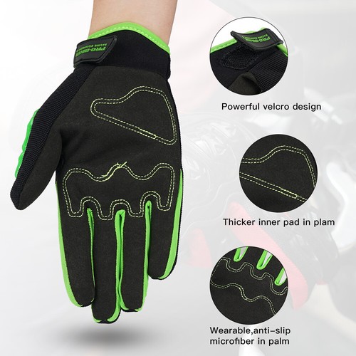 Mens Cycling Biker Racing Motorcycle Skeleton Goth Skull Bone Full Finger Gloves - Picture 5 of 16