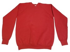 Vintage Fruit of the Loom Blank Crewneck Sweatshirt Made In USA Red Size XL