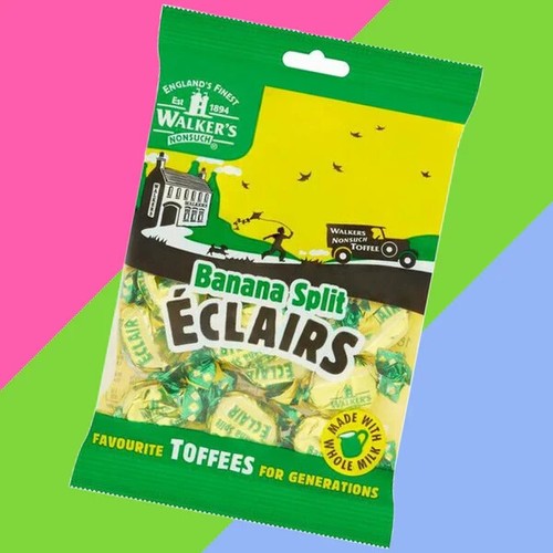 Walker's Nonsuch Banana Split Eclairs 150g Beutel aus UK Vollmilch & Butter