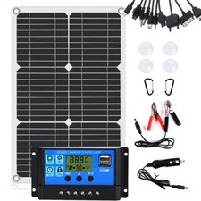 30W Solar Panel 12V/24V Battery Charge RV Marine Rooftop Home Off-Grid Charger