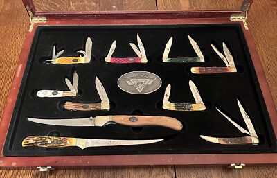 4枚セット Antique シガーフェルト 卍 ネイティブアメリカン ナバホ NORTH AMERICAN FISHING CLUB AMERICA'S LEGACY 10 KNIFE COLLECTION