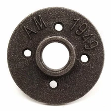 1/2" INCH BLACK MALLEABLE IRON FLOOR FLANGE FITTING PIPE PLUMBING -Lot Of 10