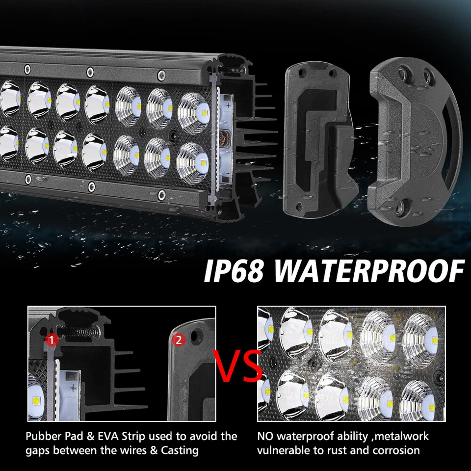 Kit de cableado de barra de luz de parachoques LED de doble fila de 12 pulgadas para Polaris Ranger XP 1000 Foto 3 de 4