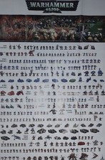 Warhammer 40k Rare Huge Poster 114cm x 76cm Double Sided - All Chapters & Races