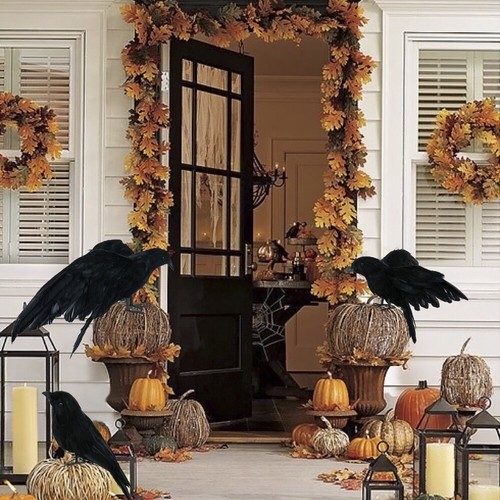 Large Crow Model Simulation Crow Ghost Festival Crow Props Halloween - Picture 12 of 12