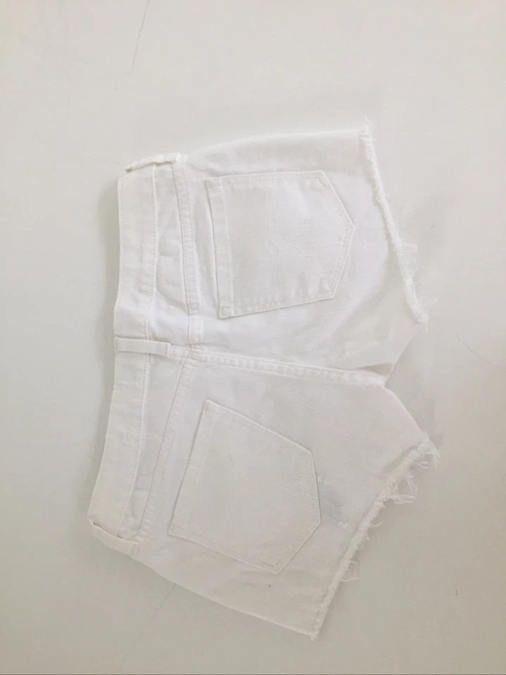 Pantalones cortos de jean Arizona Jean Co Junior para mujer talla 1 blancos cortes desgastados nuevos Foto 4 de 4