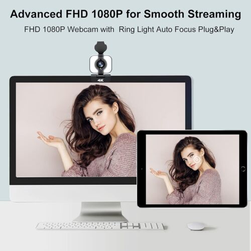 4K-Webcam mit Autofokus, 1080p-Computer-Kamera, Ultra-HD, USB, Livestream - Bild 2 von 8