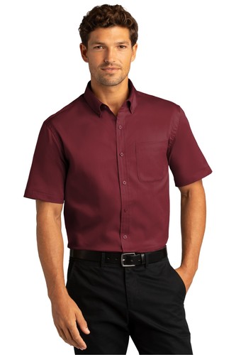Port Authority W809 Mens Short Sleeve SuperPro React Twill Dress Shirt - Picture 2 of 18