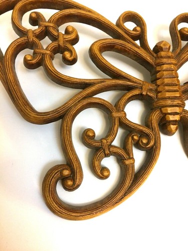 Set of 2 Vintage Homco Home Interior Wall Hanger Plastic Butterflies - Picture 3 of 12