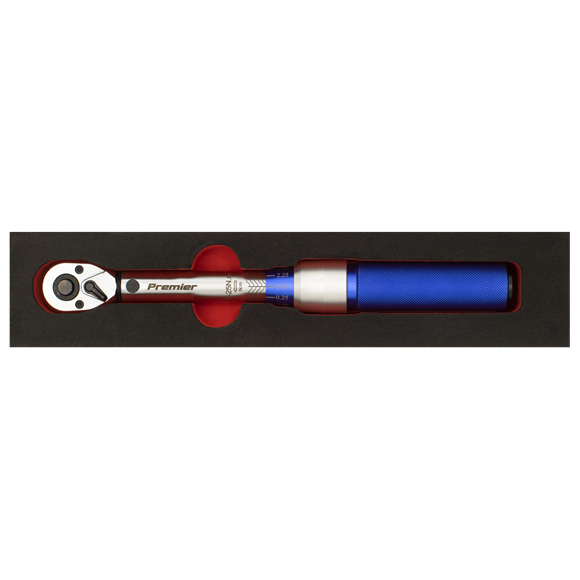 Sealey STW902 Torque Wrench Micrometer Style 3/8""Sq Drive 5-25Nm - Calibrated