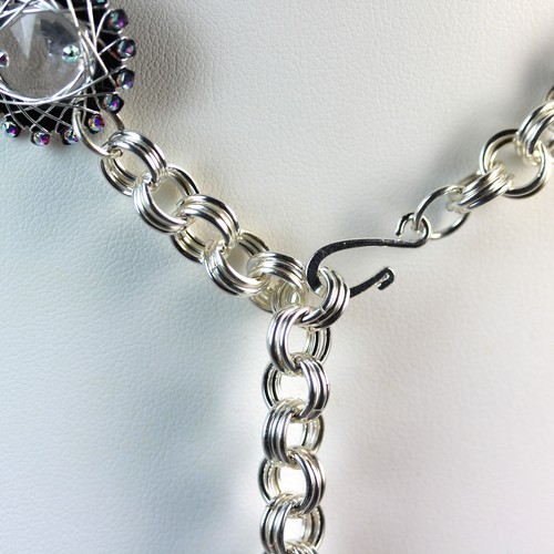 SP Sprockets - Drahtumwickelt - Feinsilber (.999) - Kristallisierte Kette Maille Halskette - Bild 15 von 15