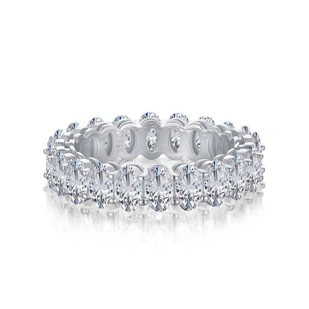 Sterling silver eternity online bands cubic zirconia