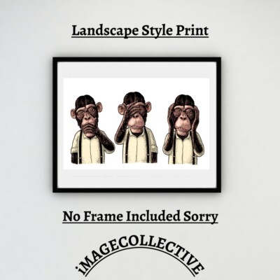 MONKEY FUN A4 PRINT PICTURE POSTER  WALL ART HOME DECOR UNFRAMED GIFT NEW