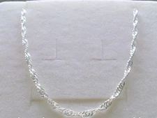 Sterling Silver Anklet, Solid Silver Fancy Twist Chain Ankle Bracelet, 9" - 12"