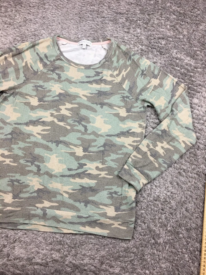 Camisa de pijama PJ Salvage para mujer talla mediana verde camuflaje manga larga Foto 2 de 4