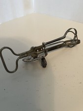 Antique 1920s A&J 10โ Metal Hand Crank Egg Beater/Mixer Made in The USA Works