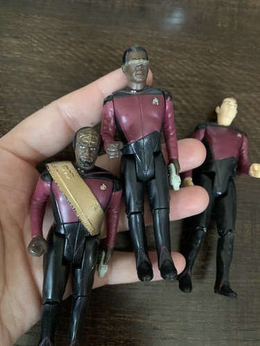 Lotto 3 figurine Galoob STAR TREK THE NEXT GENERATION 1988 - Foto 4 di 8