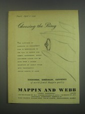 1949 Mappin and Webb Engagement Ring Ad - Choosing the ring