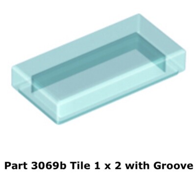 Lego 1x 3069b Trans-Light Blue Tile 1 x 2 with Groove 9526 | eBay