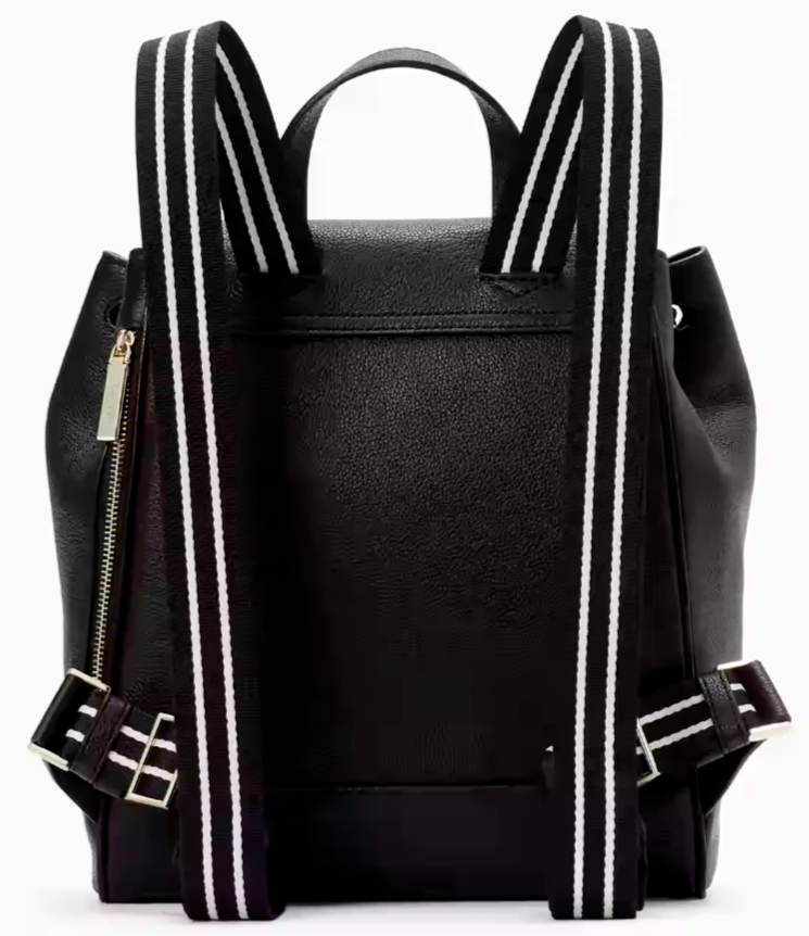Kate Spade Rosie Flap Backpack Black Pebbled Leather KB714  display picture 1