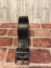 Dutyman Mens 46” Black Belt Fullgrain Leather  Gov Spec Poilce  Silver Buckle