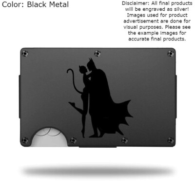 Custom ''BATMAN CATWOMAN KISSING'' Laser Engraved Wallet - Pick A Wallet Color