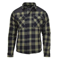 MIL-TEC Lumberjack jacket plaid checkered warm lined shirt black olive outwear