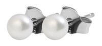 925 Echt Silber Ohrstecker Mit SüßWasserperle, 925/Rhodiniert, Akzent D=8Mm