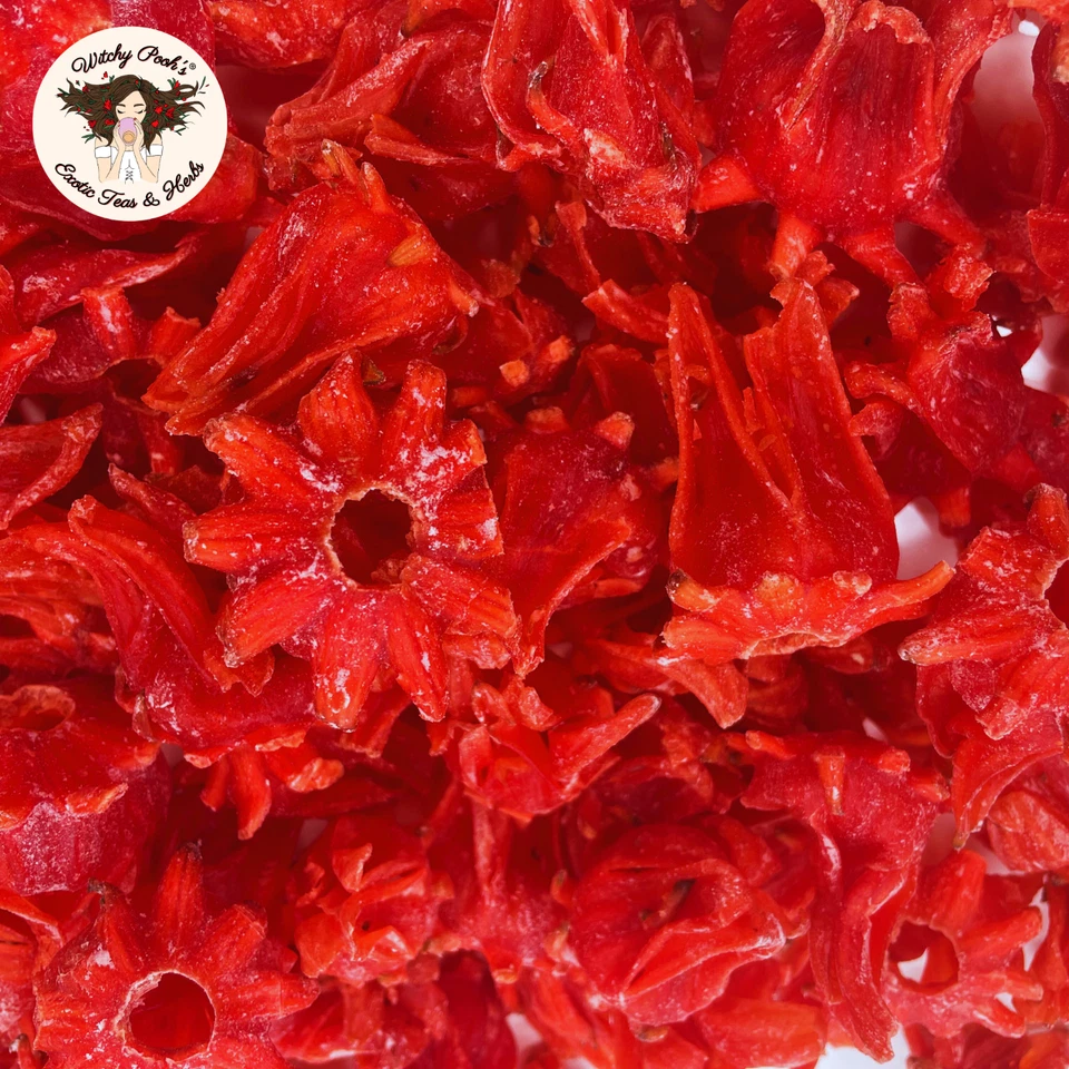 Witchy Pooh's Candy Hibiscus - Dulce caramelo recubierto flores de hibisco enteras, 3 oz Foto 2 de 4