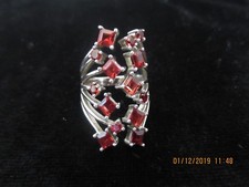2.57 CTW VERMELHO GARNET SET IN RHOD PL 925 STERLING SILVER  SZ 5  NEW IN BOX