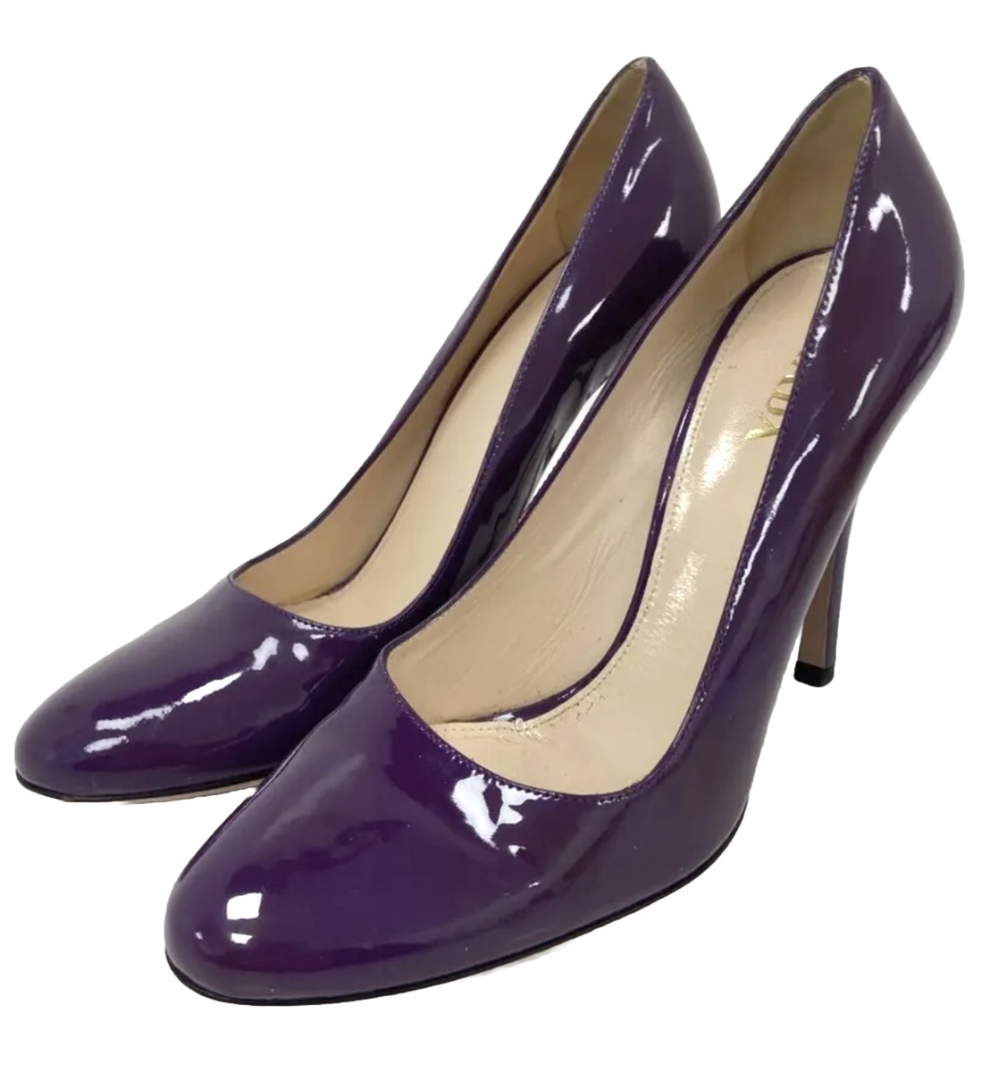 Women's Prada Heels Purple Patent Leather Court Shoes Size Women's Prada Heels Purple Patent Leather Court Shoes Size
