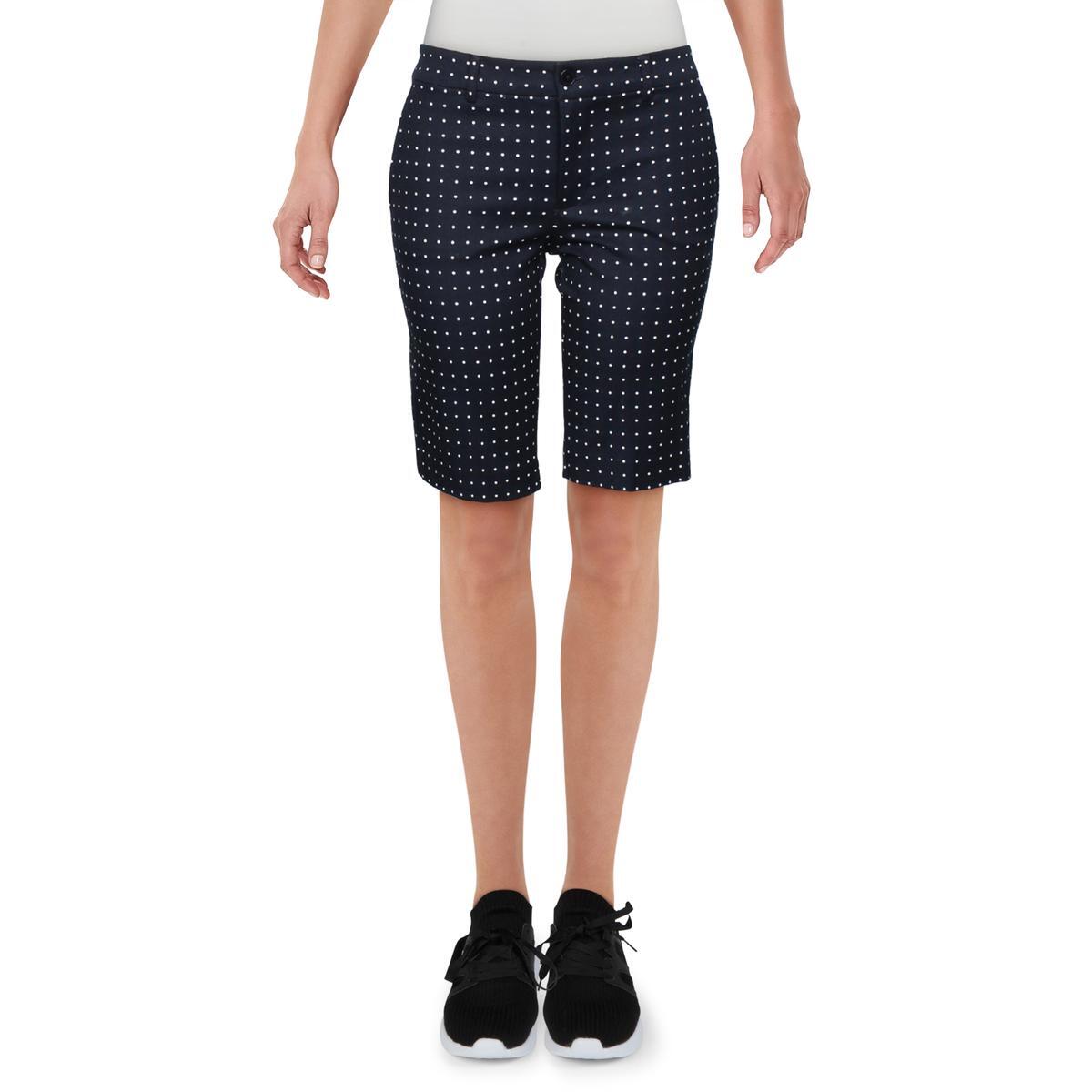 womens navy knee length shorts