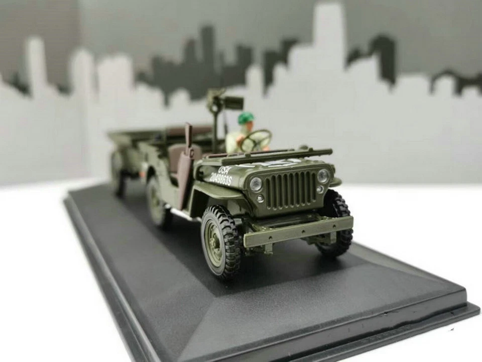 CARARAMA 1/43 Scale 1/4 Ton Military Vehicle W/Trailer Diecast Model Car Toy  - Image 4 of 4