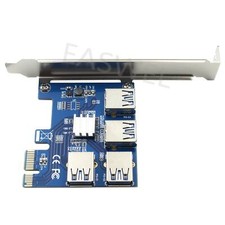 PCI-E 1PC Expansion Kit 1 To 4 Port Switch Multiplier Hub Riser Card USB 3.0 New