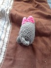 Homemade Crocheted Amigurumi Gray Wilbur The Pig With Pink Ears and Black Eyes — photo 4