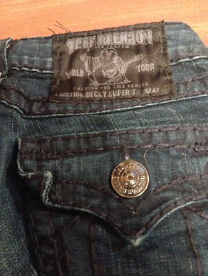 Vintage True Religion Becky Super-T Flare Jean Wm Sz 27 Dark