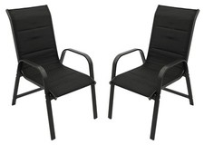 2x Gartenstuhl Stapelsessel Stapelstuhl Gartensessel CESANO Alu schwarz  2. WAHL