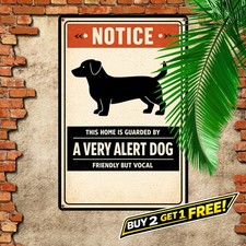 Dachshund Security Warning Vintage Metal Sign 8x12 Pet Parent Gift Plaque