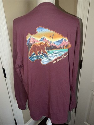 Burlebo Men s Long Sleeve Pocket T Shirt Men s Size L Rust The Bear Essentials